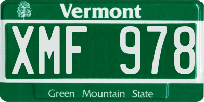 VT license plate XMF978