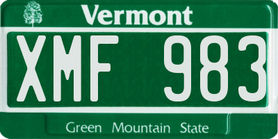 VT license plate XMF983