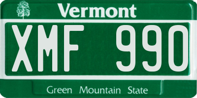 VT license plate XMF990