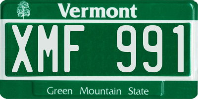 VT license plate XMF991