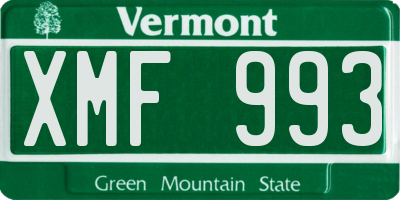 VT license plate XMF993