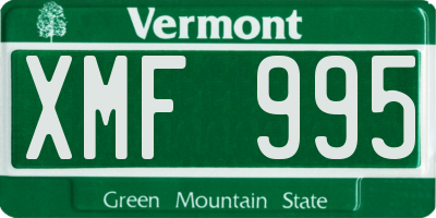VT license plate XMF995