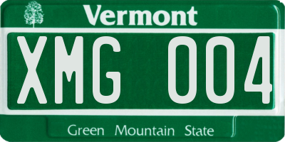 VT license plate XMG004