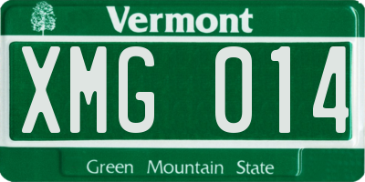 VT license plate XMG014