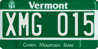 VT license plate XMG015