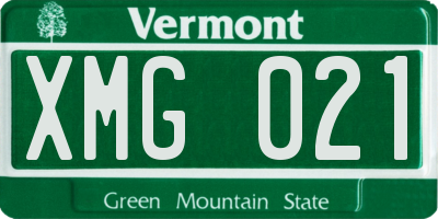 VT license plate XMG021