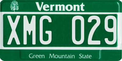 VT license plate XMG029