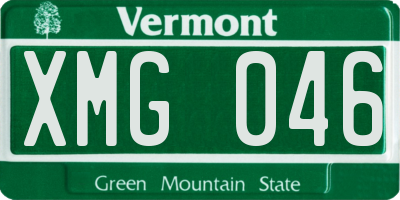 VT license plate XMG046