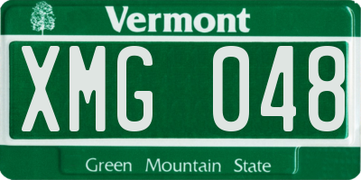 VT license plate XMG048
