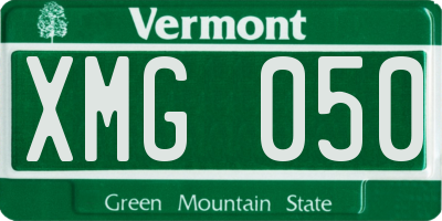 VT license plate XMG050
