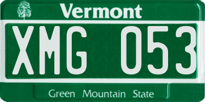 VT license plate XMG053