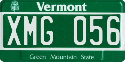 VT license plate XMG056