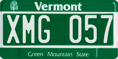 VT license plate XMG057