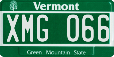 VT license plate XMG066
