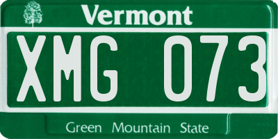 VT license plate XMG073