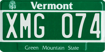 VT license plate XMG074