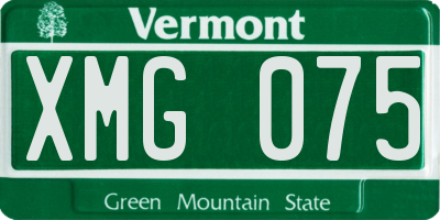 VT license plate XMG075