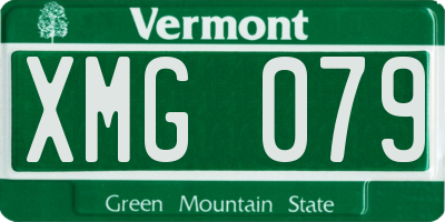 VT license plate XMG079