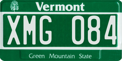 VT license plate XMG084