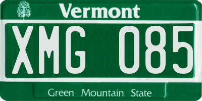 VT license plate XMG085