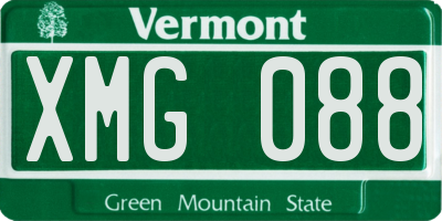VT license plate XMG088