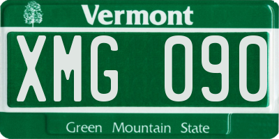 VT license plate XMG090