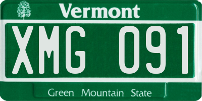 VT license plate XMG091