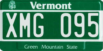 VT license plate XMG095