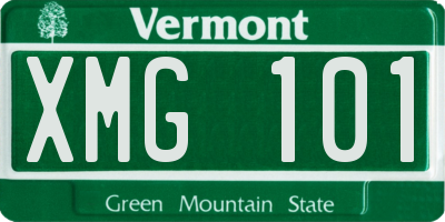 VT license plate XMG101
