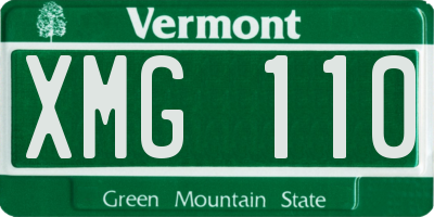 VT license plate XMG110