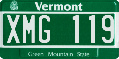 VT license plate XMG119