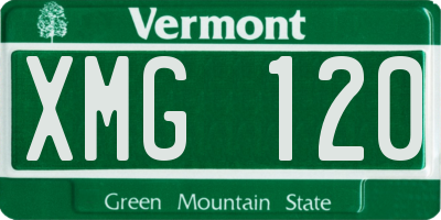 VT license plate XMG120