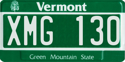 VT license plate XMG130