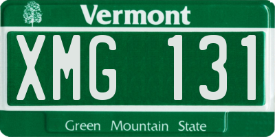 VT license plate XMG131