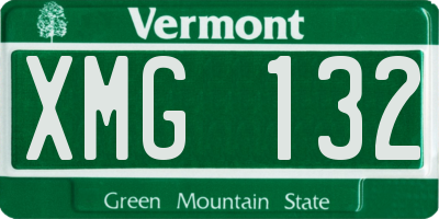 VT license plate XMG132