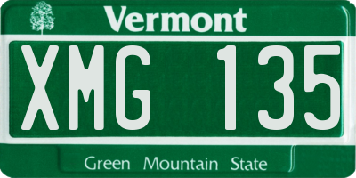 VT license plate XMG135