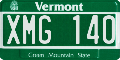 VT license plate XMG140