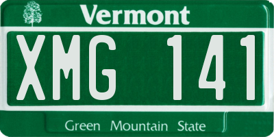 VT license plate XMG141