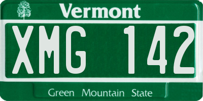 VT license plate XMG142