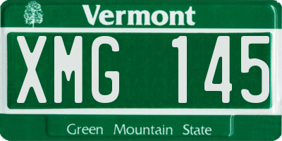 VT license plate XMG145
