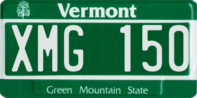 VT license plate XMG150