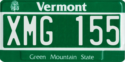 VT license plate XMG155