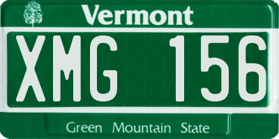 VT license plate XMG156