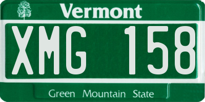 VT license plate XMG158