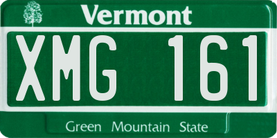 VT license plate XMG161