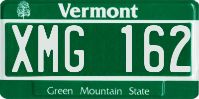 VT license plate XMG162