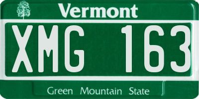 VT license plate XMG163