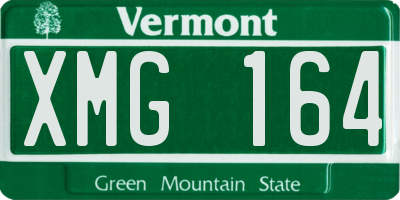 VT license plate XMG164