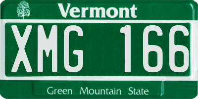 VT license plate XMG166