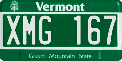 VT license plate XMG167